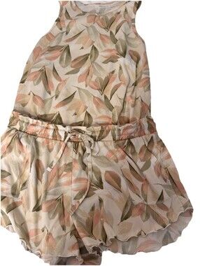 Danskin Ribbed Pajama Set Tank Shorts Botanical Cottagecore Womens L Fits M/L